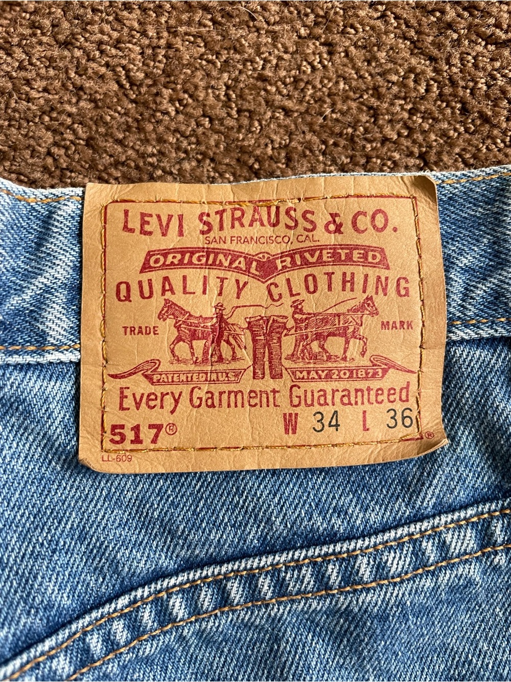 Levi's 517 Blue Denim Jeans - W34 L36